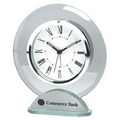 Desktop Glass Alarm Clock w/ Roman Numeral Numbering